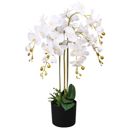 vidaXL Tekokukka ruukulla orkidea 75 cm valkoinen