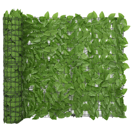 vidaXL Parvekkeen suoja vihreillä lehdillä 600x100 cm