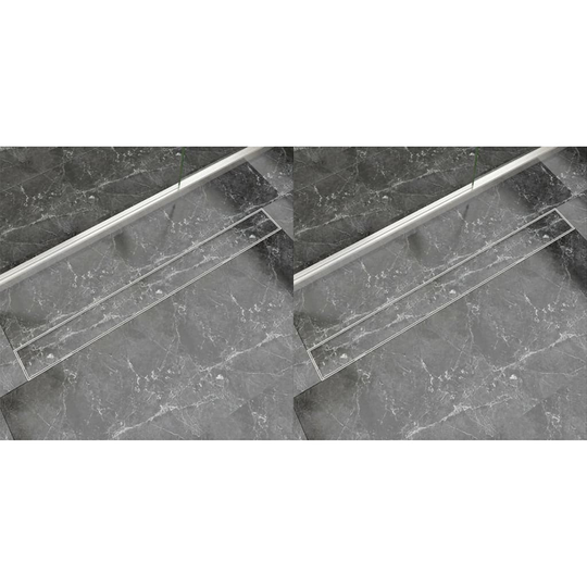 vidaXL Lineaarinen suihkukaivo 2 kpl 1030x140 mm ruostumaton teräs