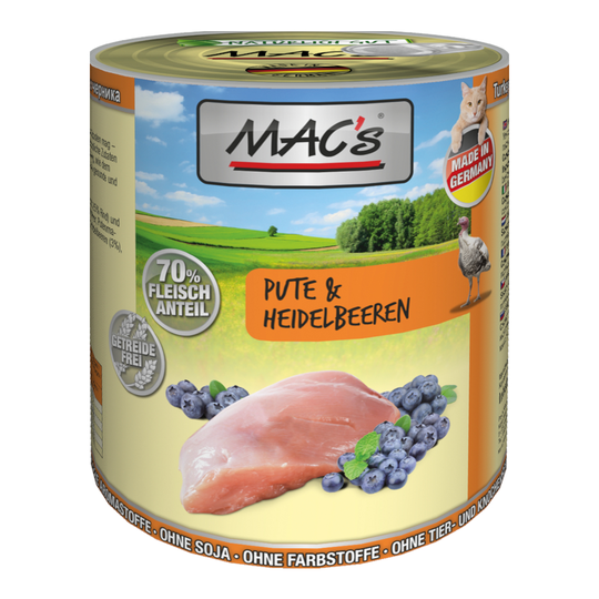 MAC´s Cat -säästöpakkaus 24 x 800 g - kalkkuna & mustikka