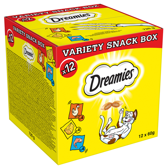 Dreamies-kissanherkut erikoishintaan! - lajitelma (12 x 60 g)