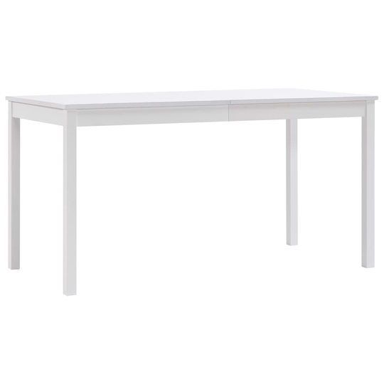vidaXL Ruokapöytä valkoinen 140x70x73 cm mänty