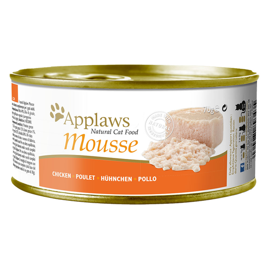 18 + 6 kaupan päälle! 24 x 70 g Applaws-kissanruokaa - Mousse: kana