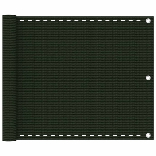 vidaXL Parvekkeen suoja tummanvihreä 75x300 cm HDPE