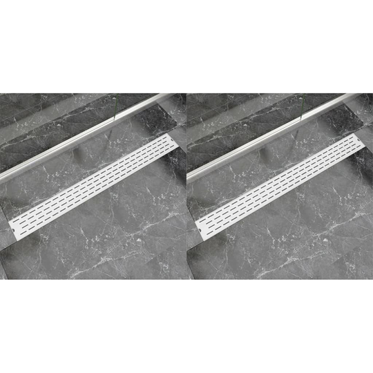 vidaXL Lineaarinen suihkukaivo 2kpl linja 1030x140mm ruostumaton teräs