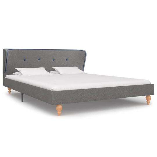 vidaXL 280702 Bed Frame Light Grey Fabric 135x190 cm (UK/NO/IE/FI/DE/FR/NL only)