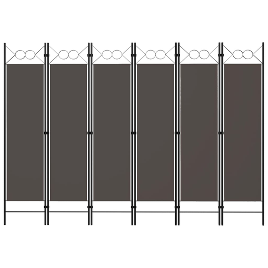 vidaXL 6-Paneelinen tilanjakaja 240x180 cm antrasiitti
