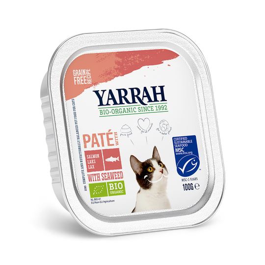 Yarrah Organic Pate 6 x 100 g - lohi & luomumerilevä