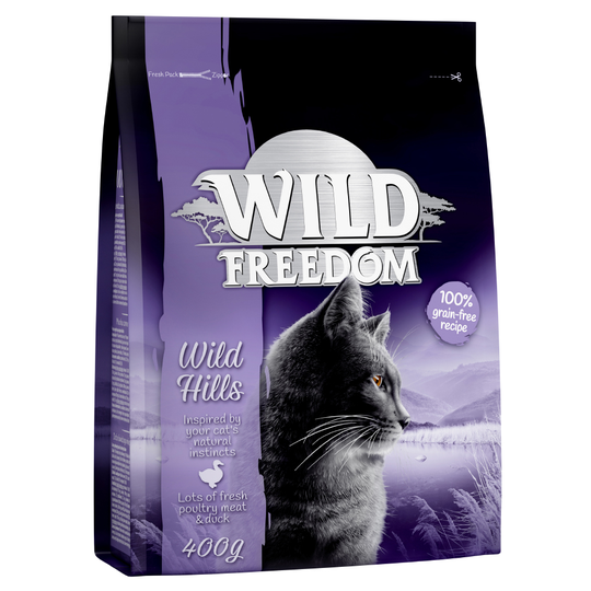 2 + 1 kaupan päälle! 3 x 400 g Wild Freedom -kissanruokaa - Wild Hills - Duck