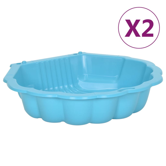 vidaXL Hiekkalaatikot 2 kpl sininen 77x87x21cm muovi