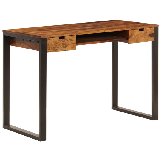vidaXL Työpöytä 110x55x78 cm seesampuu ja teräs