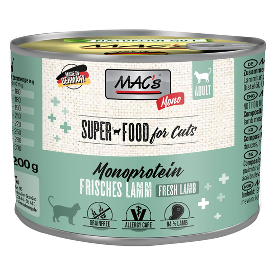 MAC´s Cat Mono Sensitive - 12 x 200 g lajitelma: lammas & kalkkuna
