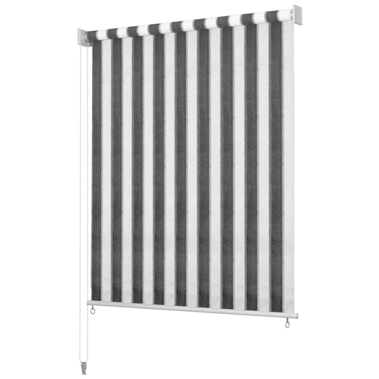 vidaXL Ulkorullaverho 140x230 cm Antrasiitti ja valkoinen