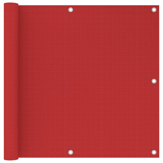 vidaXL Parvekkeen suoja punainen 90x600 cm HDPE