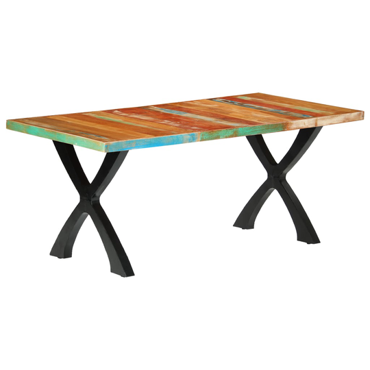 vidaXL Ruokapöytä 180x90x76 cm kierrätetty puu