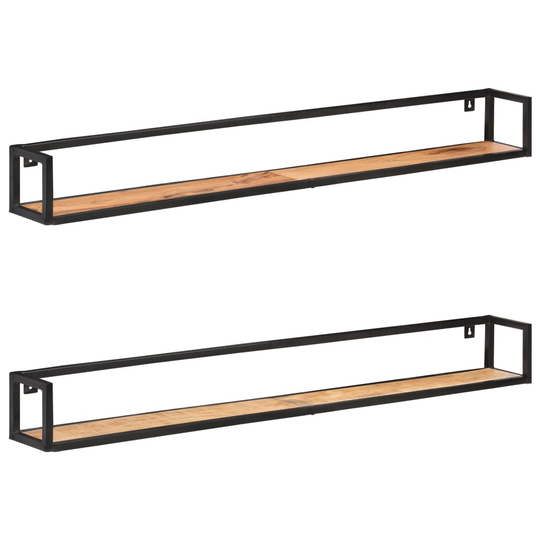 vidaXL Seinähyllyt 2 kpl 160 cm täysi akaasiapuu