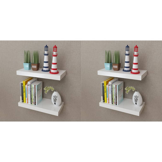 vidaXL Seinähyllyt 4 kpl valkoinen 40 cm