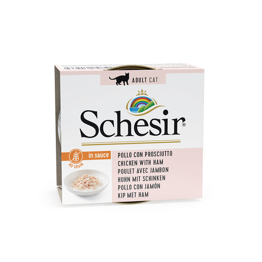 Schesir in Natural Gravy 6 x 70 g - kana & kinkku