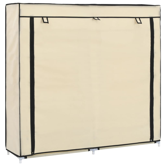 vidaXL Kenkäkaappi suojalla kerma 115x28x110 cm kangas