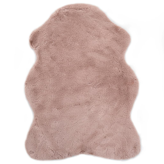 vidaXL Matto 65x95 cm jäniksen tekonahka vanha pinkki