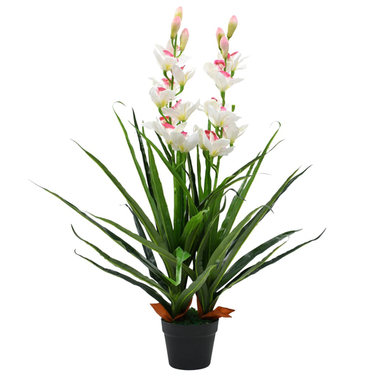 vidaXL Tekokasvi ruukulla kymbidi (orkidea) 100 cm vihreä