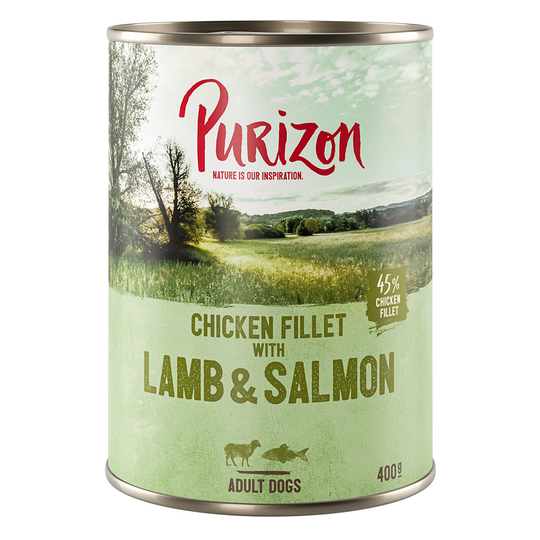 Purizon Adult 12 x 400 g - lammas & lohi perunalla & päärynällä