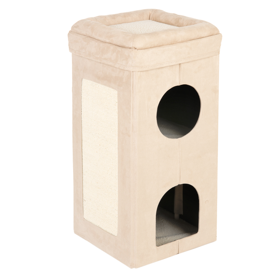 Taiteltava Soft'n Scratchy-raapimistynnyri - beige / valkoinen