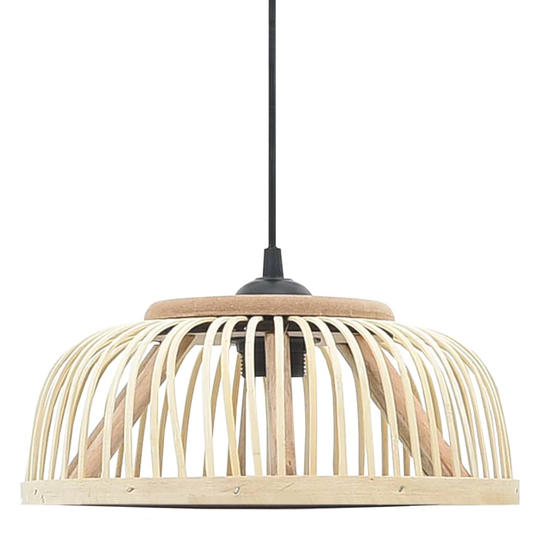 vidaXL Riippuvalaisin bambu 40 W 37x15,5 cm puolipyöreä E27