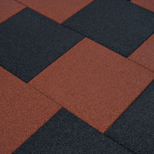 vidaXL Kaatumissuojalevyt 24 kpl kumi 50x50x3 cm punainen