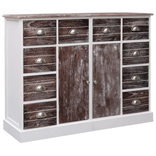 vidaXL Senkki 10 vetolaatikolla ruskea 113x30x79 cm puu