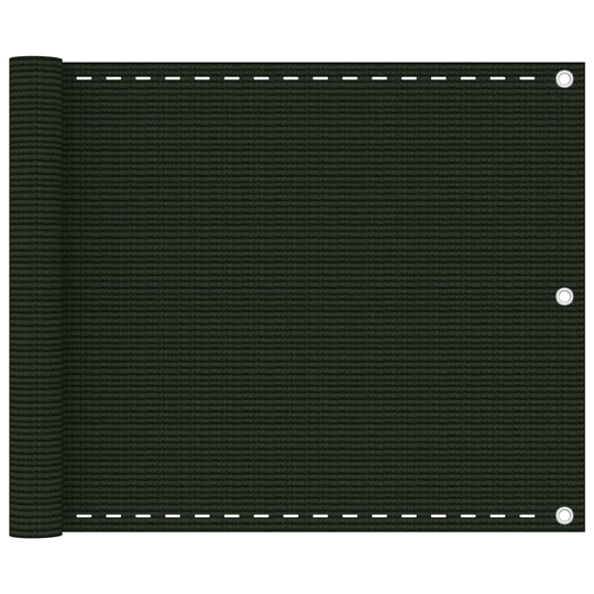 vidaXL Parvekkeen suoja tummanvihreä 75x500 cm HDPE