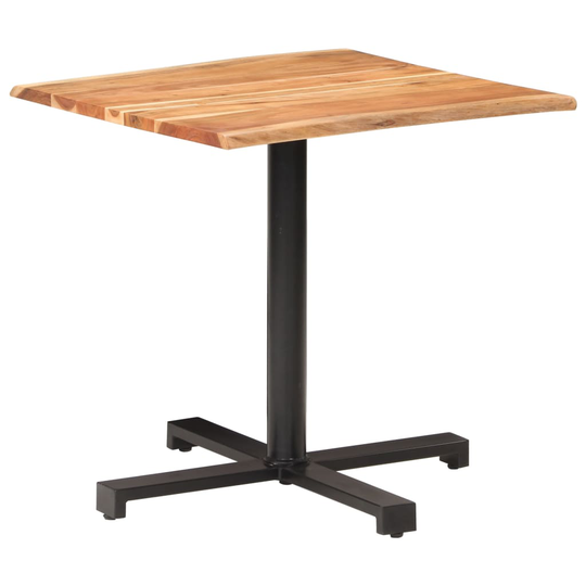 vidaXL Bistropöytä elävät reunat 80x80x75 cm täysi akaasiapuu