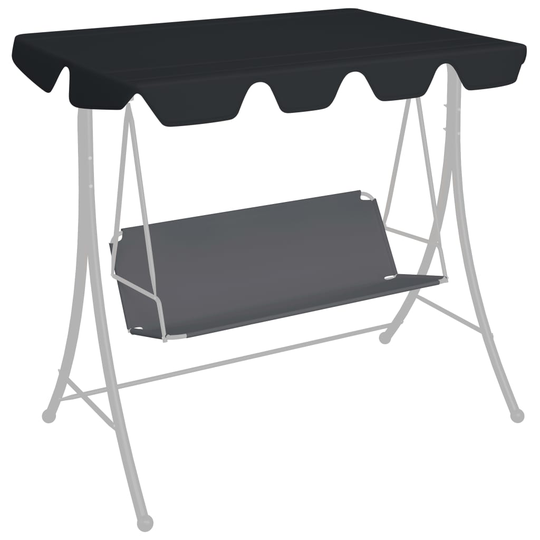 vidaXL Vaihtokatos puutarhakeinuun musta 188/168x110/145 cm