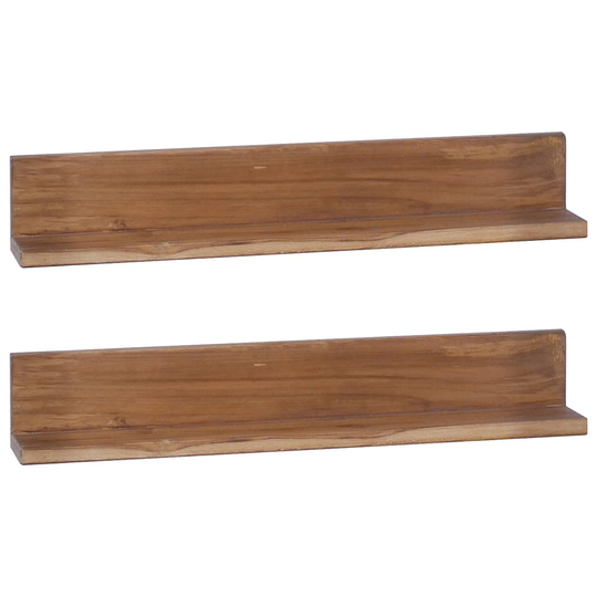 vidaXL Seinähyllyt 2 kpl 60x10x10 cm täysi tiikki