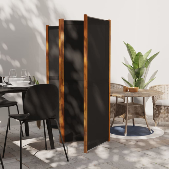 vidaXL 4-paneelinen tilanjakaja musta 280x180 cm