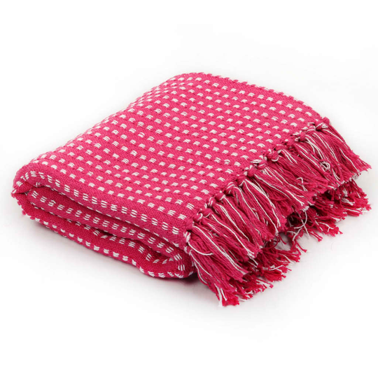 vidaXL Viltti puuvilla neliöt 220x250 cm pinkki