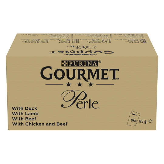 Gourmet Perle 96 x 85 g - lohi & katkarapu, punakampela & katkarapu, merikala & tonnikala, tonnikala
