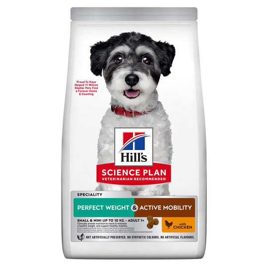 Hill's Science Plan -kevytruoka koirille erikoishintaan! - Adult Perfect Weight & Active Mobility Small & Mini Chicken (6 kg)