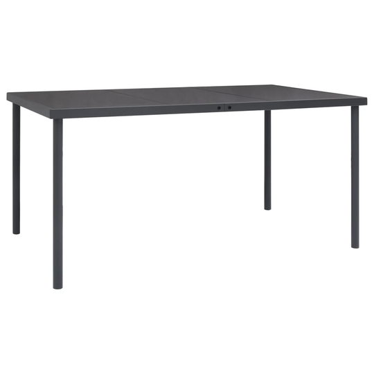 vidaXL Ulkoruokapöytä antrasiitti 150x90x74 cm teräs