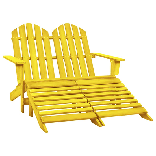 vidaXL 2-istuttava Adirondack-puutarhatuoli/rahi kuusi keltainen