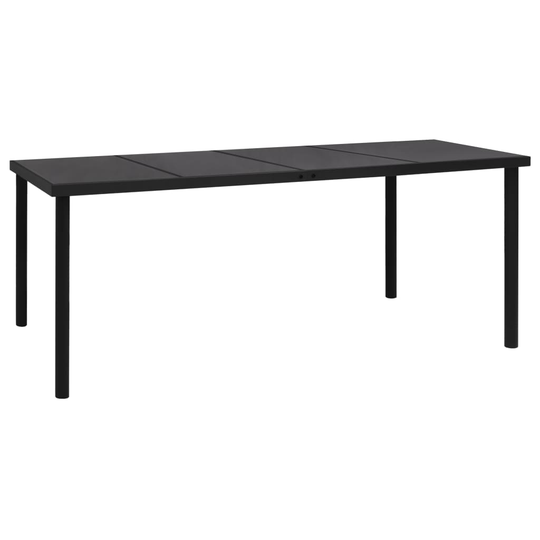 vidaXL Puutarhapöytä 190x90x74 cm musta teräs