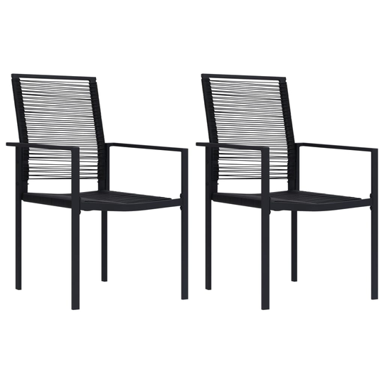 vidaXL Puutarhatuolit 2 kpl PVC rottinki musta