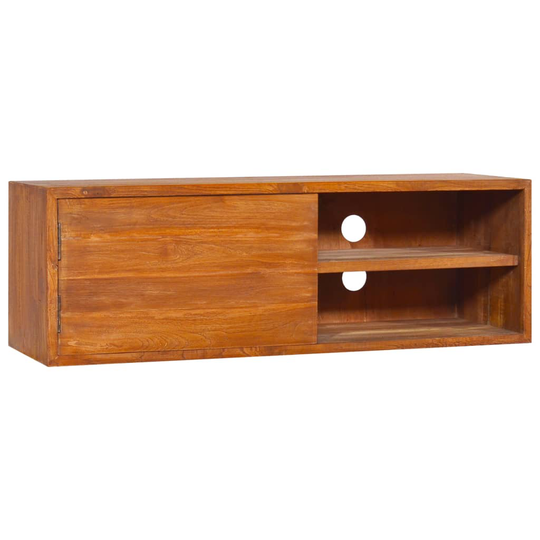 vidaXL Seinään kiinnitettävä TV-taso 90x30x30 cm täysi tiikki