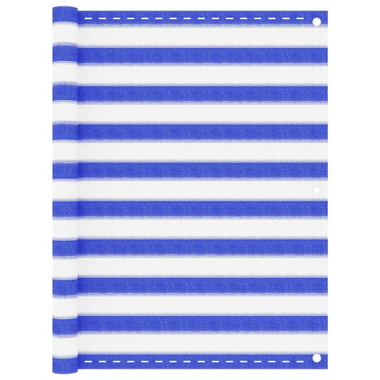 vidaXL Parvekkeen suoja sininen ja valkoinen 120x500 cm HDPE