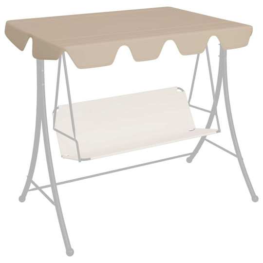 vidaXL Vaihtokatos puutarhakeinuun beige 150/130x70/105 cm