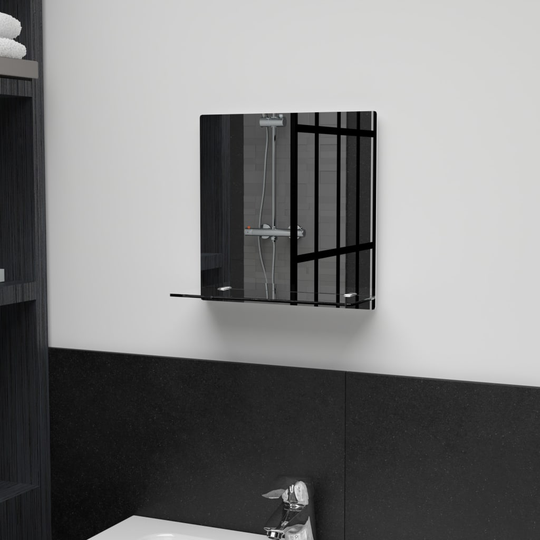 vidaXL Seinäpeili hyllyllä 30x30 cm karkaistu lasi