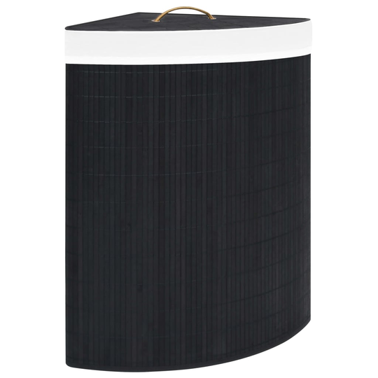 vidaXL Bambu kulmapyykkikori musta 60 l