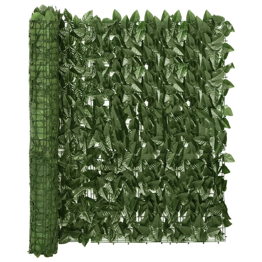 vidaXL Parvekkeen suoja tummanvihreillä lehdillä 300x100 cm