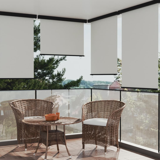vidaXL Parvekkeen sivumarkiisi 117x250 cm kerma