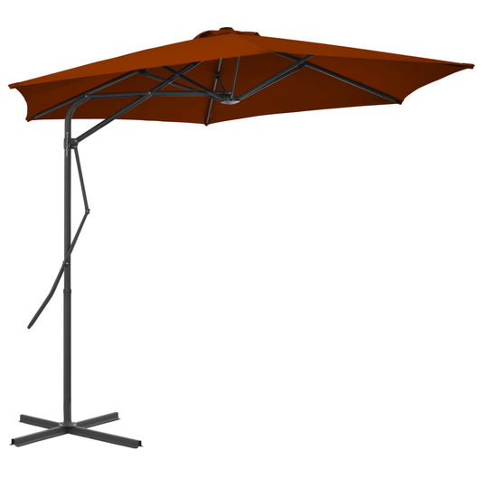 vidaXL Aurinkovarjo terästangolla terrakotta 300x230 cm